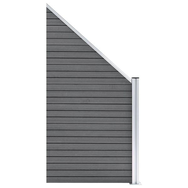 vidaXL Gjerdesett WPC 2 firkantet + 1 slisset 446x186 cm grå