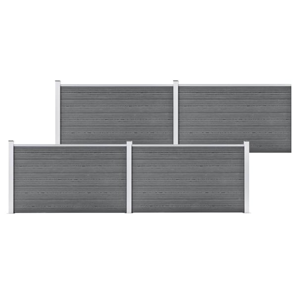 vidaXL Hagegjerde WPC 699x106 cm grå
