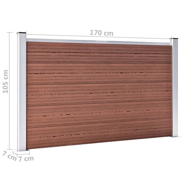vidaXL Hagegjerde WPC 526x106 cm brun
