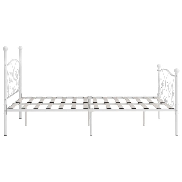 vidaXL sengestel med lamelbund 180 x 200 cm metal hvid change1