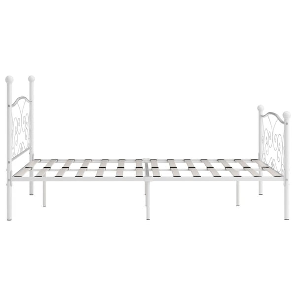vidaXL Seng/Sengeramme med spilebase hvit metall 120x200 cm change1