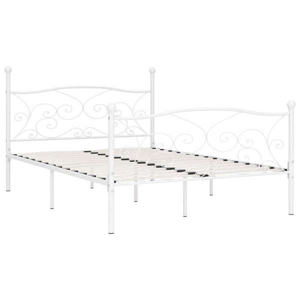 vidaXL Seng/Sengeramme med spilebase hvit metall 120x200 cm change1