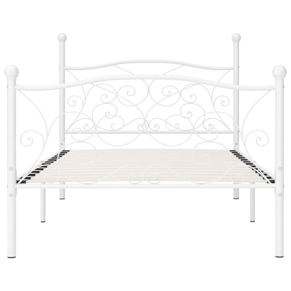 vidaXL Seng/Sengeramme med spilebase hvit metall 100x200 cm change1