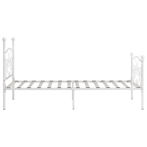 vidaXL Seng/Sengeramme med spilebase hvit metall 100x200 cm change1