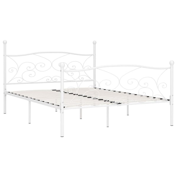 vidaXL Seng/Sengeramme med spilebase hvit metall 200x200 cm change1