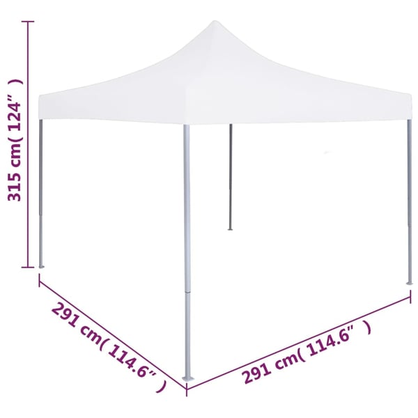 vidaXL foldbart festtelt 3 x 3 m stål hvid