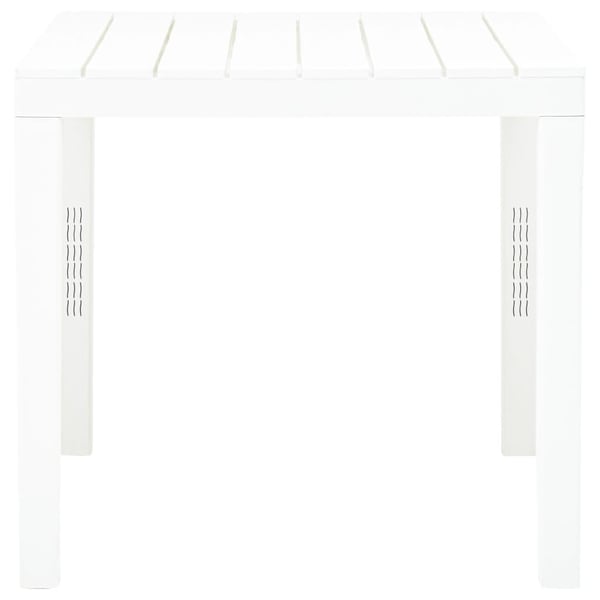 vidaXL Trädgårdsbord vit 78x78x72 cm plast