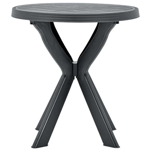 vidaXL bistrobord Ø70 cm plastik antracitgrå