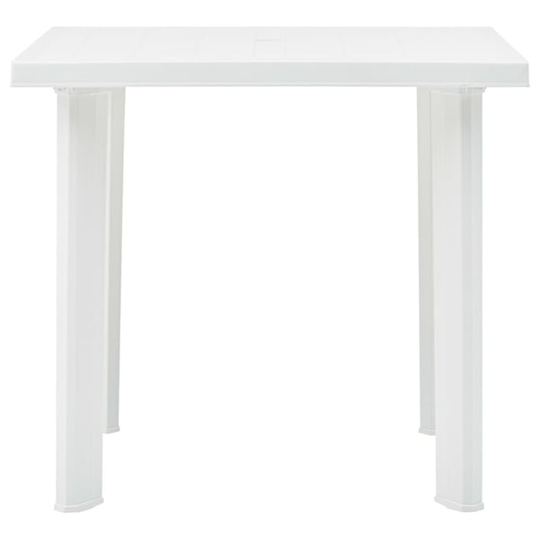 vidaXL Hagebord hvit 80x75x72 cm plast