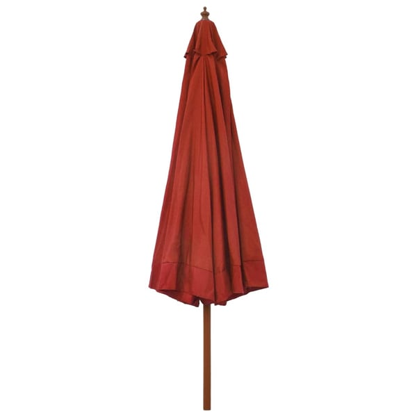 vidaXL Parasoll med trestang 330 cm terrakotta