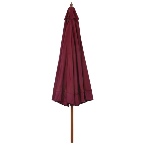vidaXL Parasoll med trestang 330 cm burgunder