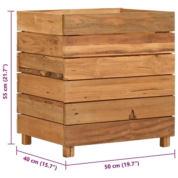 vidaXL Høybed 50x40x55 cm resirkulert te0ak og stål