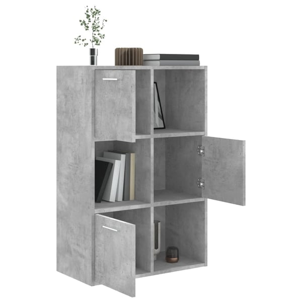 vidaXL kontorreol 60x29,5x90 cm konstrueret træ betongrå