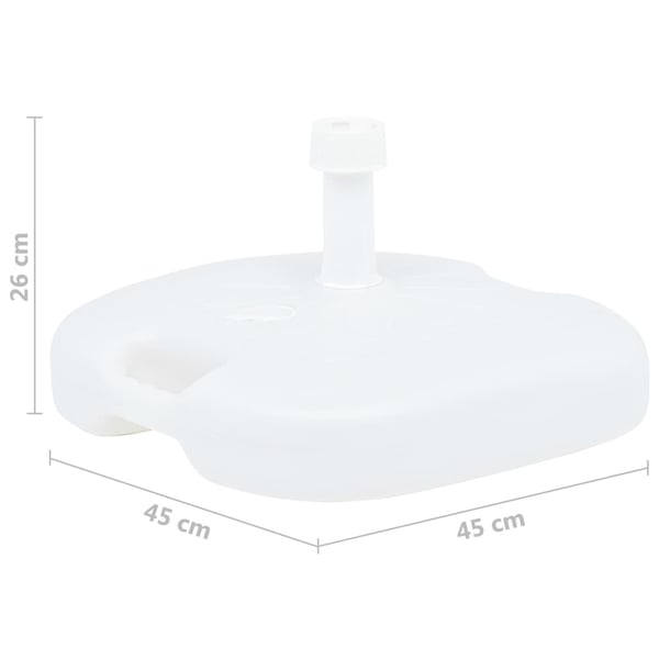 vidaXL Parasollfot sand/vann 16 L hvit plast