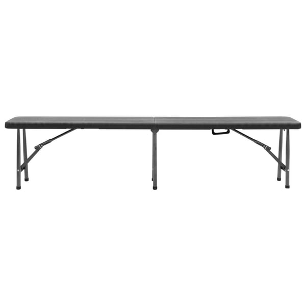 vidaXL foldbare havebænke 2 stk. 180 cm HDPE sort