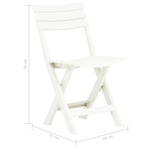 vidaXL foldbare havestole 2 stk. plastik hvid