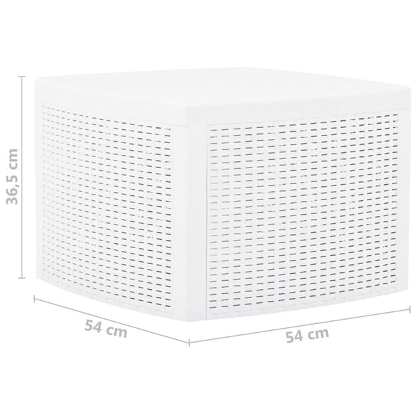 vidaXL Sidebord hvit 54x54x36,5 cm plast