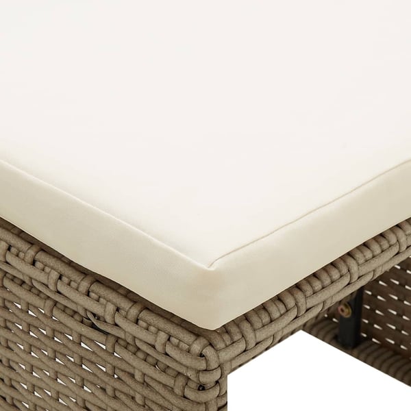 vidaXL Trädgårdsstolar 2 st med dynor konstrotting beige