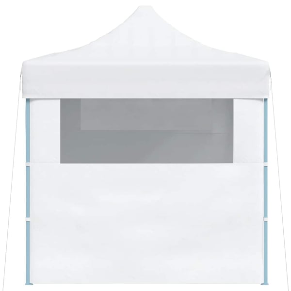 vidaXL foldbart festtelt med 3 sidevægge 280x410x315 cm stål hvid