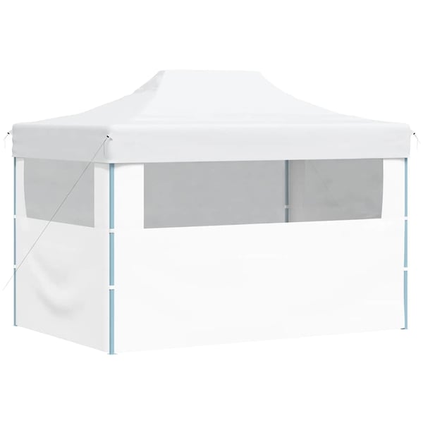 vidaXL foldbart festtelt med 3 sidevægge 280x410x315 cm stål hvid
