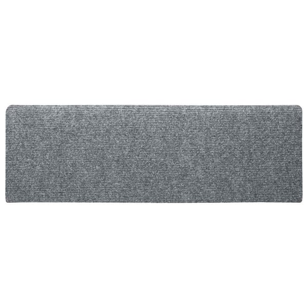 vidaXL 15 stk. trappemåtter tuftet 65x21x4 cm lysegrå