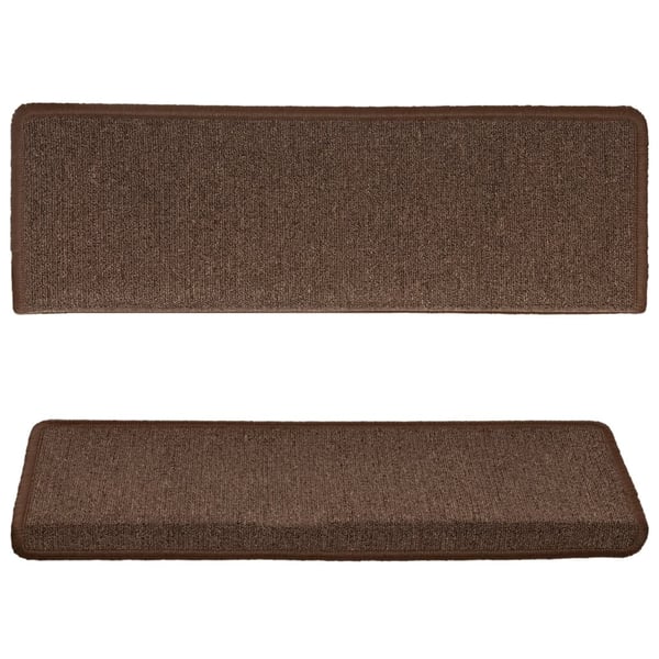 vidaXL Trappematter 15 stk 65x21x4 cm brun rektangulær kant