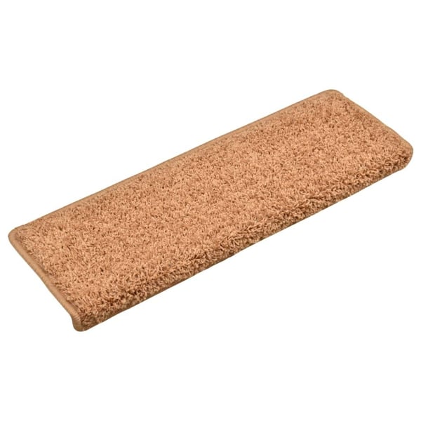 vidaXL 15 stk. trappemåtter 65x21x4 cm brun