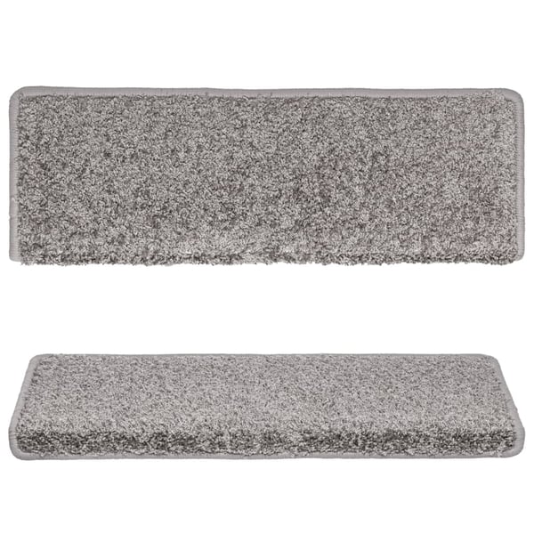 vidaXL 15 stk. trappemåtter 65x21x4 cm grå