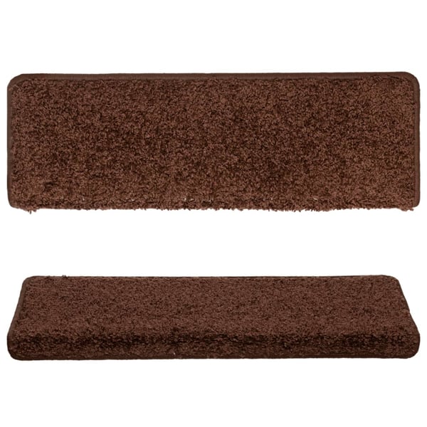 vidaXL Trappematter 15 stk 65x21x4 cm brun rektangulær kant