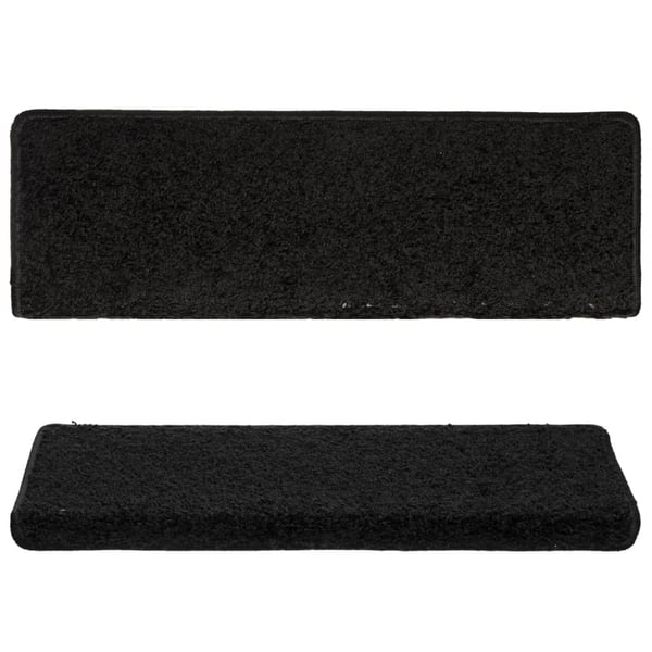 vidaXL 15 stk. trappemåtter 65x21x4 cm sort