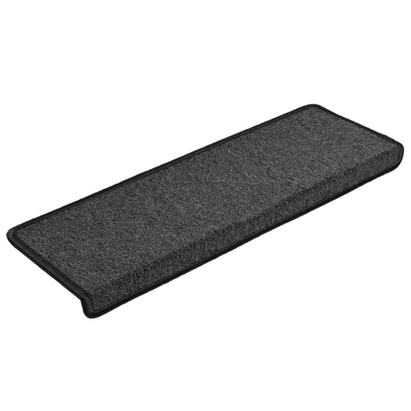 vidaXL 15 stk. trappemåtter 65x21x4 cm antracitgrå