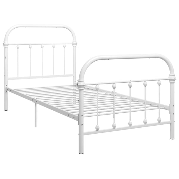 vidaXL Sängram vit metall 90x200 cm