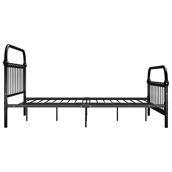 vidaXL Sängram utan madrass med huvudgavel svart 160x200 cm metall