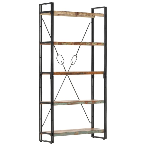 vidaXL Bokhylle 5 etasjer 90x30x180 cm gjenvunnet heltre