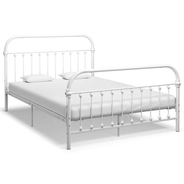 vidaXL Seng/Sengeramme hvit metall 120x200 cm change1