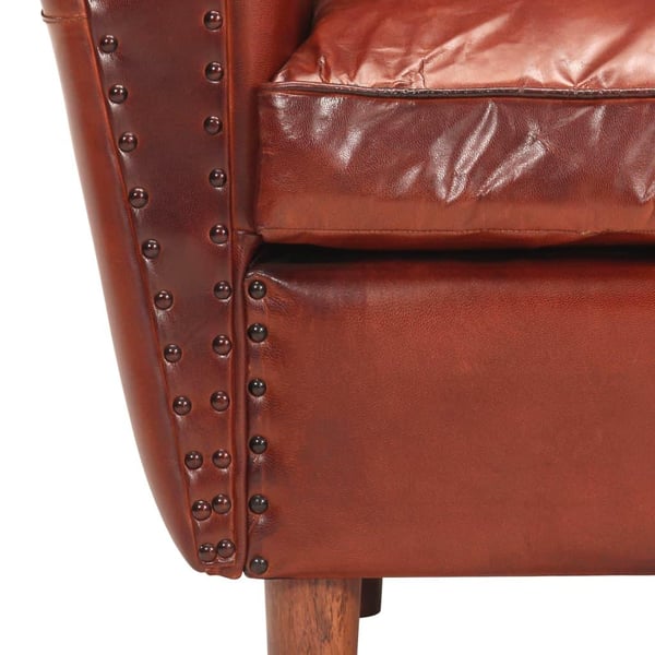 vidaXL lænestol 77x65x79cm ægte skind brun