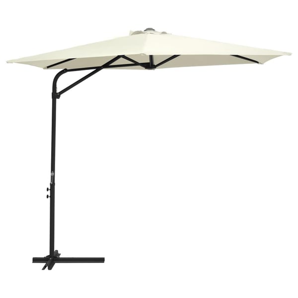 vidaXL Parasoll med stålstang 300 cm sandhvit