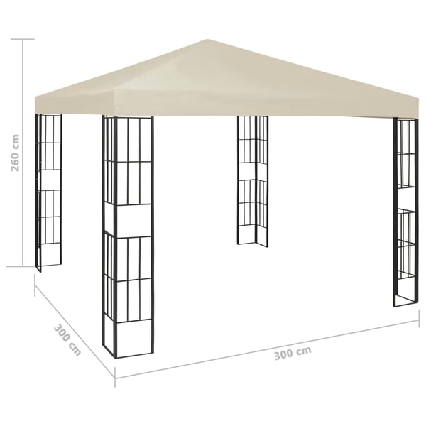 vidaXL pavillon 3x3 m cremefarvet