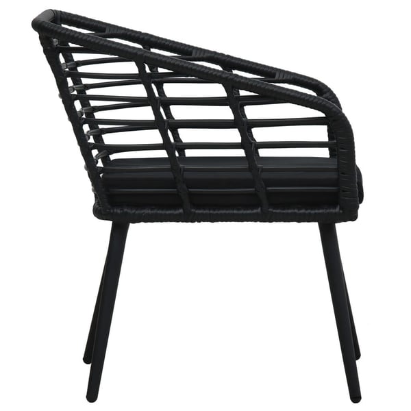 vidaXL havestole med hynder 2 stk. polyrattan sort
