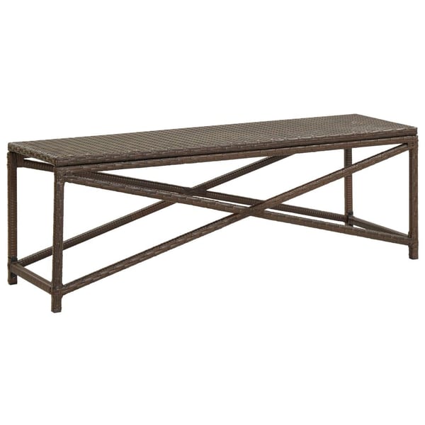 vidaXL Puutarhapenkki 120 cm polyrottinki ruskea