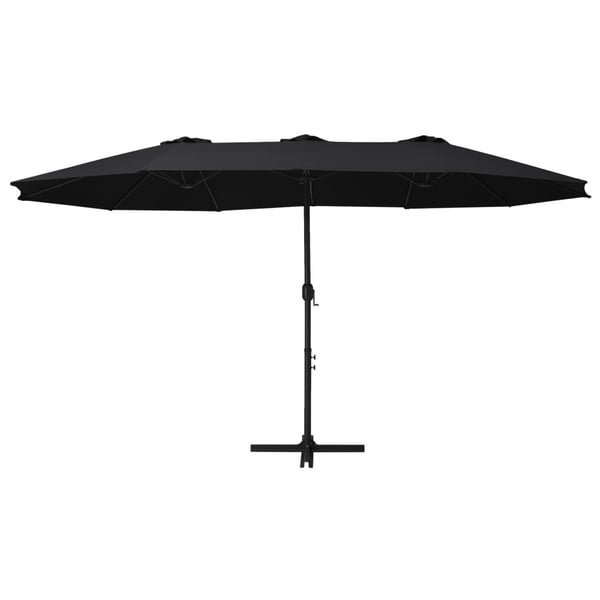 vidaXL Aurinkovarjo alumiinitanko 460x270 cm musta