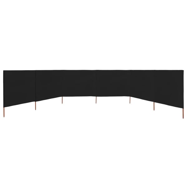 vidaXL Vindskjerm 6 paneler stoff 800x160 cm svart