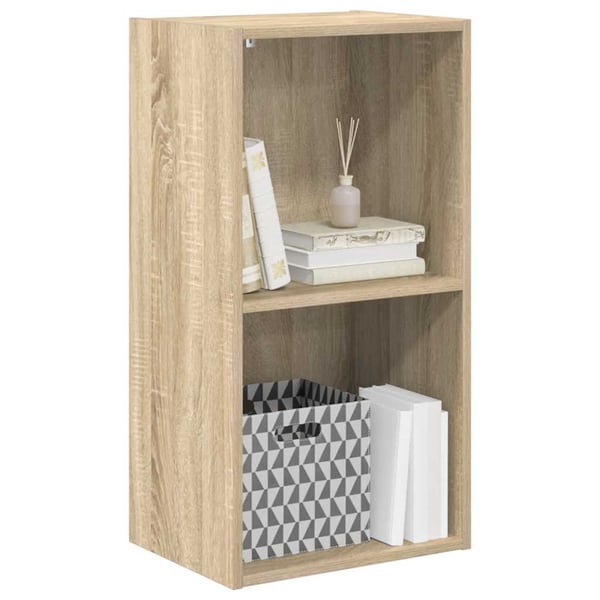 vidaXL Bogreol/reol med 2 hylder 40x30x76,5 cm konstrueret træ sonoma-eg change