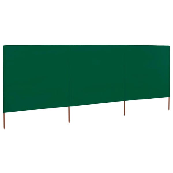 vidaXL Vindskjerm 3 paneler stoff 400x80 cm grønn