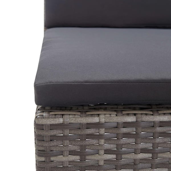 vidaXL haveloungesæt 6 dele med hynder polyrattan grå