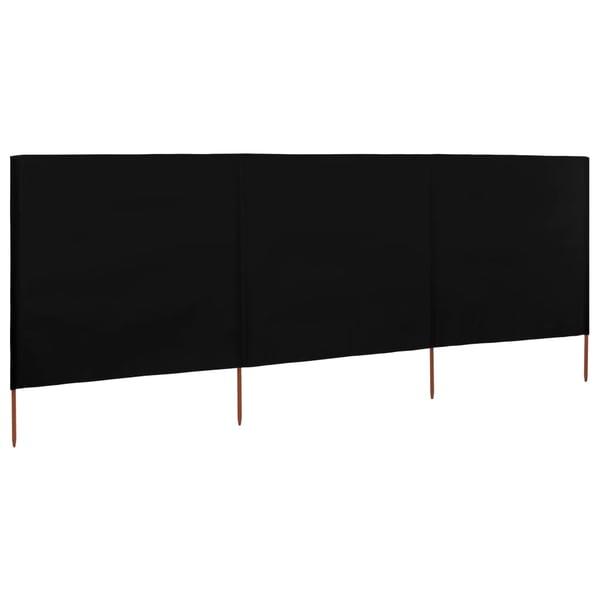 vidaXL Vindskjermer 3 paneler stoff 400x120 cm svart