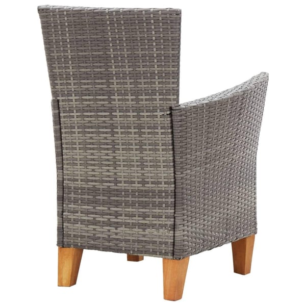 vidaXL havestole 2 stk. med hynder polyrattan grå