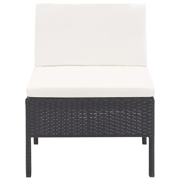 vidaXL haveloungesæt 6 dele med hynder polyrattan sort