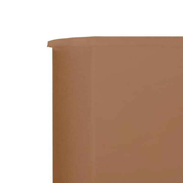 vidaXL Vindskjerm 5 paneler stoff 600x80 cm gråbrun