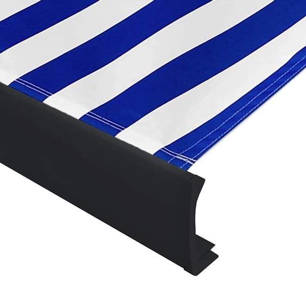 vidaXL kassettemarkise m. motor 350x250 cm blå og hvid